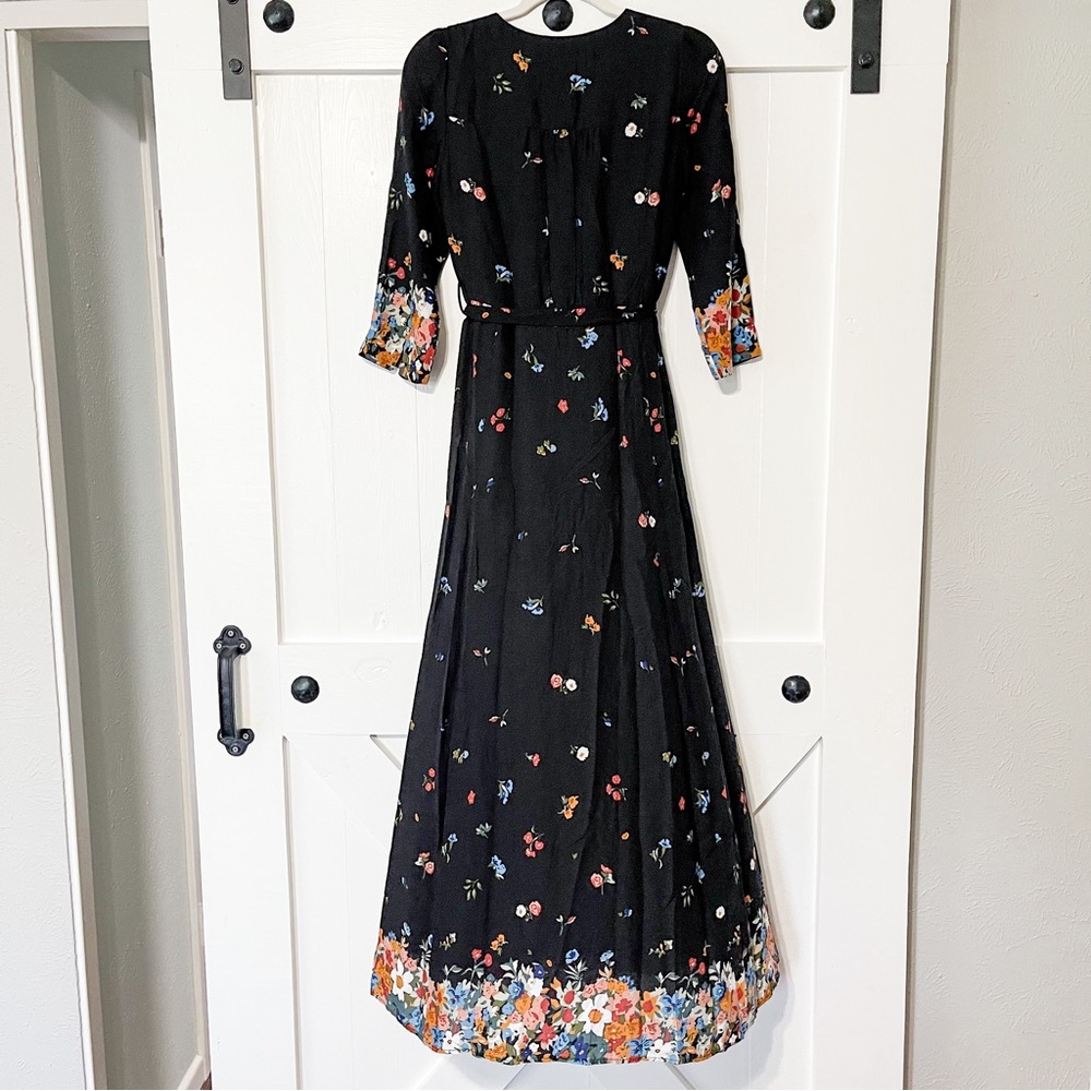 Sezane Gillian Dress Maxi Multicolor Floral Printed Boudoir Size 36 US 4 - Picture 7 of 9
